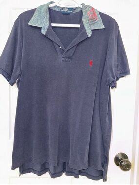 Polo by Ralph Lauren Vintage Short-Sleeve Polo with Light Blue Collar